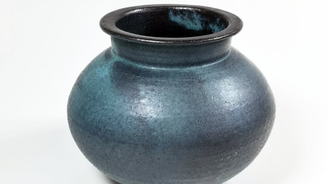 Vase schwarz Türkis